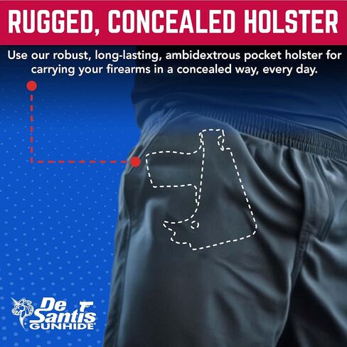Desantis Pocket Partner Kydex Holster for Pistols - Ambidextrous, Black in Saudi Arabia