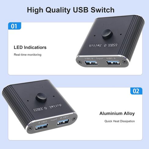 USB3.0 Switcher Seamlessly Sharing of USB Devices Between 2 Computers for Home and School Use Keyboard Switcher in Saudi Arabia
