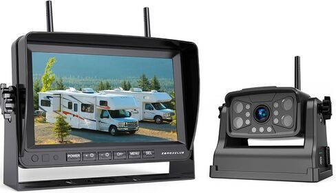 ZEROXCLUB Magnetic Wireless RV Backup Camera System: Rear Camera with 7" HD 1080P DVR Monitor, DVR Monitor & IR Night Vision, Portable Rechargeable Camera for RV/Trailer/Fifth Wheels/Camper in Kuwait