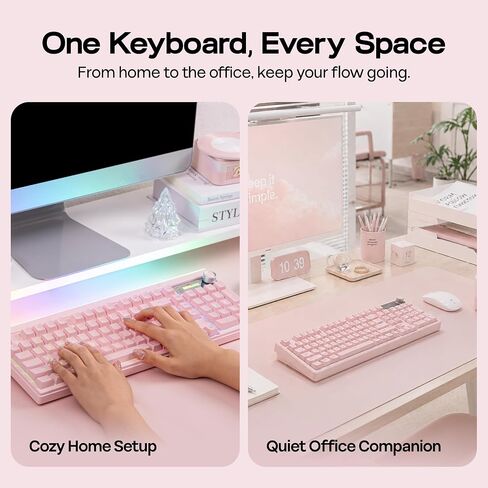 MechLands Halo98 Silent Office Keyboard w/Numpad, Light Box, Screen & Knob in Kuwait