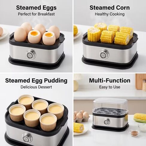 Egg Cooker Electric 6 Eggs Capacity, Soft, Medium, Hard Boiled, Poacher, Omelet Maker Egg Poacher With Auto Shut-Off, BPA Free in Saudi Arabia