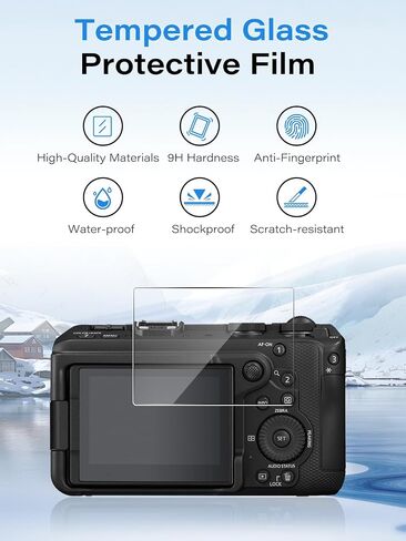 2 Pack Screen Protector for Canon EOS R6 V, Tempered Glass for Canon EOS R6V, 9H Hardness, Anti-Scratch, Bubble Free, HD Clarity in Saudi Arabia