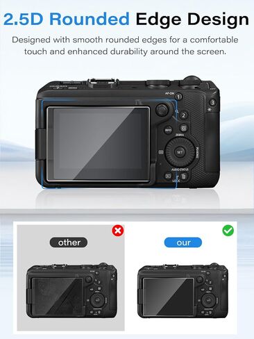 2 Pack Screen Protector for Canon EOS R6 V, Tempered Glass for Canon EOS R6V, 9H Hardness, Anti-Scratch, Bubble Free, HD Clarity in Saudi Arabia