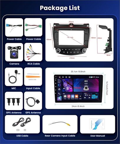 4G 64G DSP 32EQ Car Stereo for Honda Accord 7th 2003-2007 Radio in Saudi Arabia