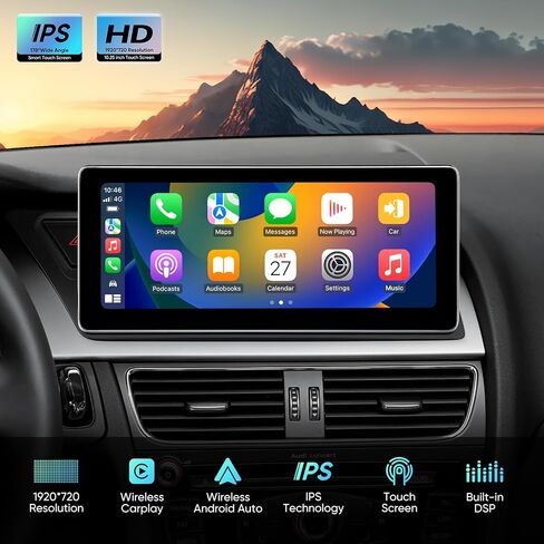10.25-inch Car Stereo for Audi A4 A5 S4 S5 2009-2016 with Concert/Symphony System, Wireless CarPlay Android Auto BT GPS Touch Screen Upgrade Radio Replacement in Kuwait