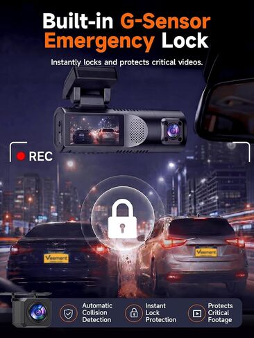 كاميرا Veement ذات 3 قنوات أمامية وخلفية مع 32 جيجابايت متضمنة in Kuwait