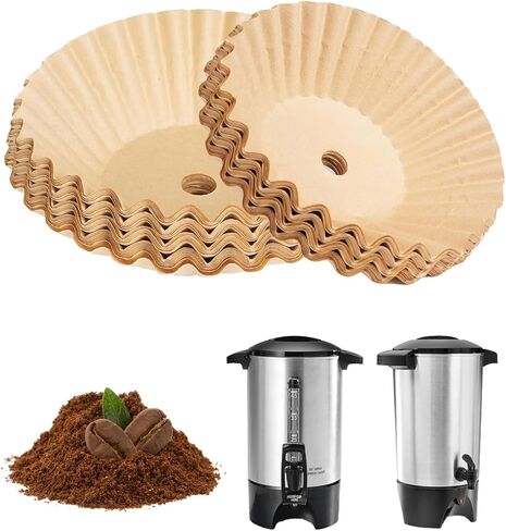 Unbleached Paper Coffee Filters for Hamilton Beach 45 Cup Coffee Urn,Large,Upgraded Thickened coffee filter paper, no residue, smoother taste.for 30 40 50 Cup Coffee Maker (100) in Kuwait