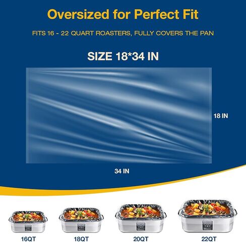 20Pk Electric Roaster Liners, 34x18 In 16/18/22 QT Cooker Bags in Kuwait