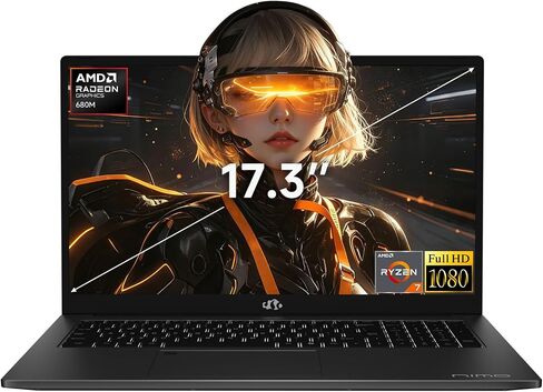NIMO 17.3" FHD IPS Gaming Laptop, AMD Ryzen 7 Computer (Up to 4.75 GHz, Beat i7-12650H) with 32GB DDR5 RAM 1TB SSD Radeon 680M GPU 2-Yr Warranty 180° View Multifuntional for Business Creator Student in Kuwait