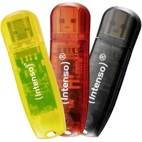 محرك أقراص فلاش Intenso Rainbow Line 2x64GB USB 2.0 حزمة مزدوجة باللون البرتقالي in Kuwait