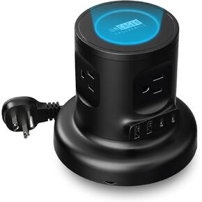 Uncaged Ergonomics Retractable Power Strip Surge Protector Tower (Black) in Saudi Arabia