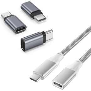 Basesailor USB Type C Extension Adapter 3-Pack with USB Type C Extension Cable 6.6FT for iPhone 16 15 14 13 12 MacBook,iPad 8th 9th 10th Pro Air 4th Mini 6th,S24, Otterbox Case,Samsung Dex Station in Kuwait