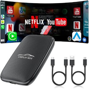5-in-1 Wireless CarPlay Adapter and Android Auto Wireless Adapter, Carplay Wireless Adapter with Netflix YouTube TF Card, Magic Ai Box for OEM Wired iPhone Car Play Cars, Plug & Play Easy Setup in Saudi Arabia
