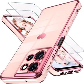 Dretal for Motorola Moto-G-5G-2026 Case,Moto G Play 2026 Case,Screen Protector,Girl Women Cute Girly Love-Heart Luxury Gold Soft Silicone Shockproof Phone Case Cover for Motorola G 2026(Rose Purple) in Kuwait