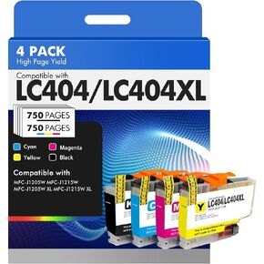 LC404 LC404XL MFC-J1205W Ink Cartridges for Brother Printer 4 Pack in Kuwait