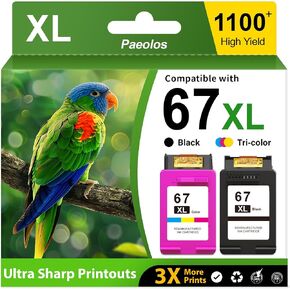 Paeolos Replacement for HP Ink 67XL Ink Cartridges Black/Color 2 Pack in Saudi Arabia