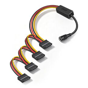 12V DC 5.5 x 2.5mm to 4 x 15 PIN SATA Power Splitter Cable(95cm) in Saudi Arabia
