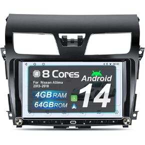 8-Core 4+64G Car Radio for Nissan Altima 2013-2018, Physical Buttons Knobs in Kuwait
