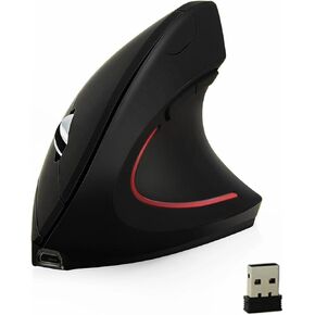 FLY WAY Wireless Bluetooth Vertical Mouse, Ergonomic 800/1200/1600DPI Colorful Backlight Mice with BT CSR 4.0 Receiver, 6 Buttons, for PC Laptop Computer MacBook (Black) in Kuwait