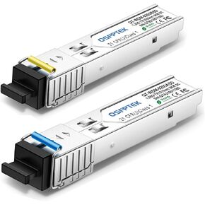 QSFPTEK 1Pair 1.25G SFP WDM SC Bidi Transceiver, 1.25gb Single-Mode Fiber Connector, sfp-wdm-sm 1000base bidi SFP SMF Simplex Fiber Module SMF 1310nm/1550nm DDM, up to 3 km for Cisco in Kuwait