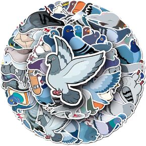 Funny Cartoon Waterproof Pigeon Vinyl Sticker Pack - 50 PCS in Kuwait
