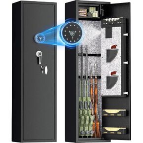 INTERGREAT [No‑Assembly Required] Rifle Gun Safe, 8-10 Gun Safes for Rifles and Pistols, Home Gun Safe with Storage Pockets for Long Gun and Shotguns, Digital Keypad in Kuwait