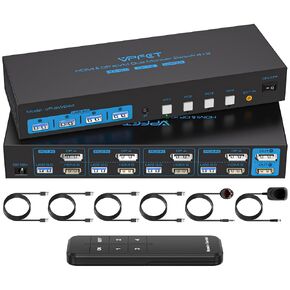 HDMI Displayport KVM Switch 2 Monitors 4 Computers 4K@60Hz USB 3.0 in Kuwait
