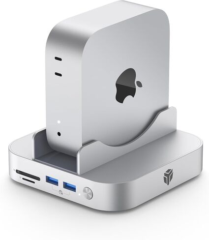 Yottamaster 9 in 1 Mac mini M4 Dock 10Gbps with 8TB NVMe SATA SSD Enclosure, Aluminum Mac mini M4 Stand and Hub, Built in Cool Fan, USB-A*2/USB-C 10Gbps, USB-A 2.0 * 2, 3.5mm Audio*2, TF/SD in Kuwait