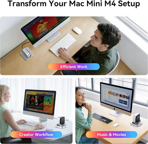 Yottamaster 9 in 1 Mac mini M4 Dock 10Gbps with 8TB NVMe SATA SSD Enclosure, Aluminum Mac mini M4 Stand and Hub, Built in Cool Fan, USB-A*2/USB-C 10Gbps, USB-A 2.0 * 2, 3.5mm Audio*2, TF/SD in Kuwait