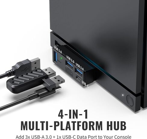 4-in-1 Expansion Dock for Steam Machine Compatible with PS5 Console Docking Station USB 3.0 Hub Dock Accessories (Black,1pcs) in Kuwait
