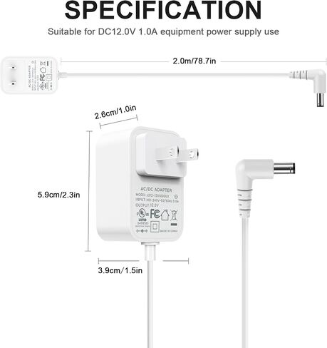 12V 1A Power Supply UL Lited for Levoit LAP-C161-WUS LAP-C161-KUS Charger in Saudi Arabia