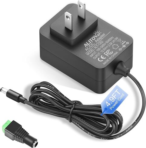 ALITOVE Upgrade 12V DC Power Supply GaN 2A 24W AC/DC Adapter 12 Volt Transformer DC12V Power Cord 2Amp 5.5x2.5mm Plug for Yamaha Keyboard Digital Piano LED Light CCTV Camera Router External Hard Drive in Kuwait