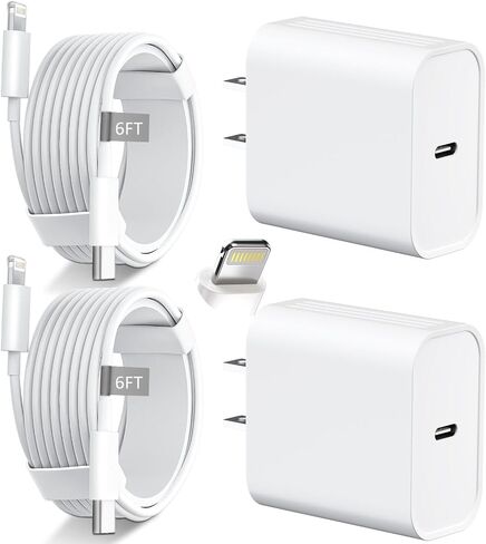 DiHines Phone 14 13 12 11 Fast Charger,8FT Long Phone Chargers Fast Charging Lightning Cable with 20W USB C Charge Block,White in Kuwait