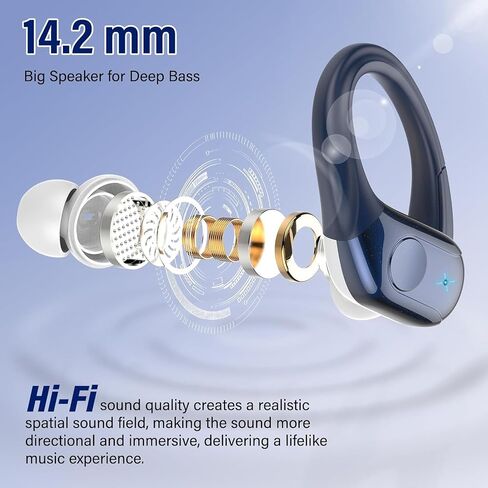 75H Sports Wireless Earbuds Bluetooth 5.4 Headphones Stereo, Dark Blue in Kuwait