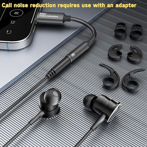 Wired Headphones Deep Bass Magnetic Earbuds With Noise Cancelling ENC Voice in Kuwait