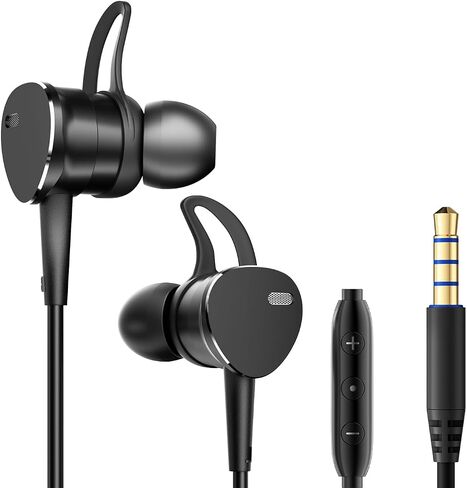 Wired Headphones Deep Bass Magnetic Earbuds With Noise Cancelling ENC Voice in Kuwait