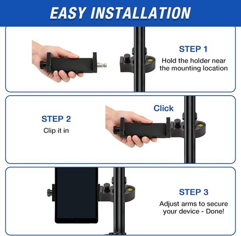 T80L Adjustable Holder & Tablet Clamp for 11.5-14cm Devices - Secure Car/Bike/Desk Mount for Large Tablets, Phones, GPS in Saudi Arabia