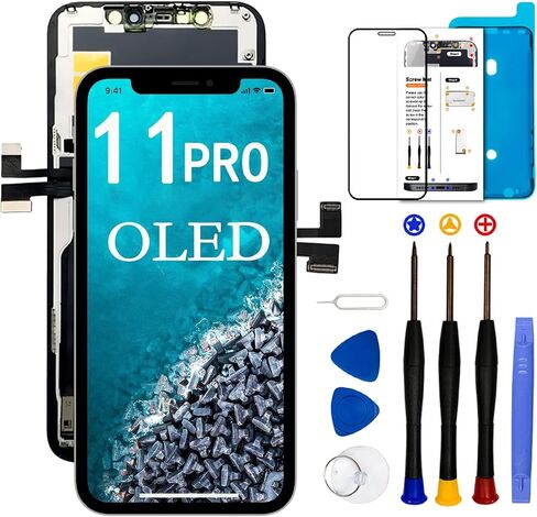 for iPhone 12/12 Pro OLED Screen Replacement Kit [ NOT LCD ] 6.1 inch Full HD Display 3D Touch Screen Digitizer Full Assembly + Repair Tools + Screen Protector in Kuwait