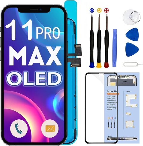 for iPhone 12/12 Pro OLED Screen Replacement Kit [ NOT LCD ] 6.1 inch Full HD Display 3D Touch Screen Digitizer Full Assembly + Repair Tools + Screen Protector in Kuwait