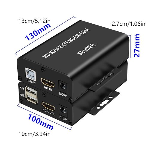 DC 5V 1A HDTV KVM Extender Sender Receiver HDTV Over RJ45 CAT5e CAT6 Cable with 1080P Video Audio Extension for Laptop in Kuwait