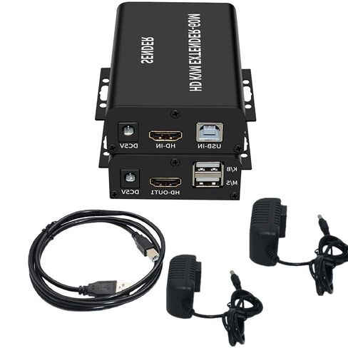 DC 5V 1A HDTV KVM Extender Sender Receiver Kit Up to 60M Transmission Support RJ45 CAT5e CAT6 Cable for Laptop Keyboard in Kuwait