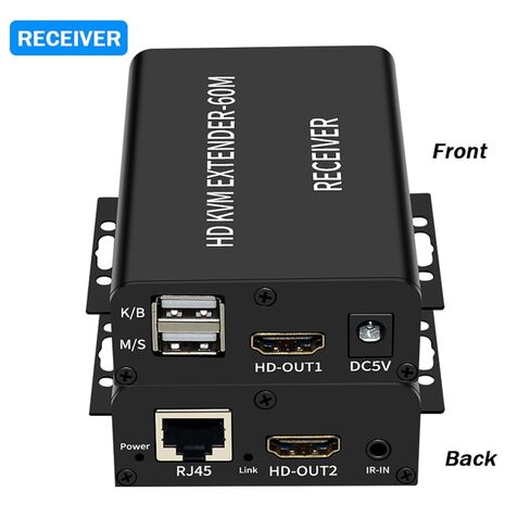 DC 5V 1A HDTV KVM Extender Sender Receiver Kit Up to 60M Transmission Support RJ45 CAT5e CAT6 Cable for Laptop Keyboard in Kuwait