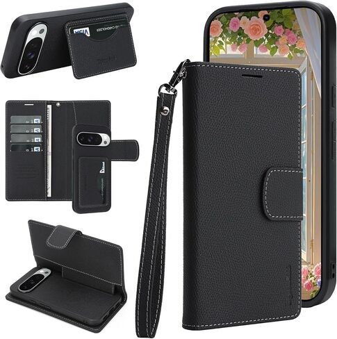 for Google Pixel 11 Wallet Case with 5 Card Slots G1 Black in Saudi Arabia