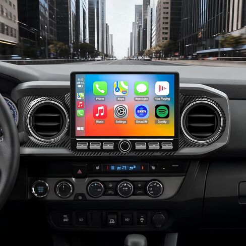QLED Radio for Toyota Tacoma Upgrade 2016-2023, Carbon Fiber Style,Touch Screen Stereo Replacement,Wireless Carplay Android Auto, 4G Network in Saudi Arabia