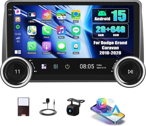 Android 15 4Core+64G Car Stereo Radio for Dodge Grand Caravan 2011-2020 Chrysler Town & Country 2012-2016 with Wireless Carplay Android Auto,9" Touchscreen Bluetooth 16EQ WiFi+GPS 26-UI AHD Cam+Canbus in Saudi Arabia