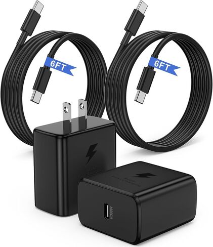 2Pack Super Fast Charger Type C 6ft, USB C Wall Charging Block Plug and Long Android Phone Charger Cable Cord for Samsung Galaxy S26/S26 Plus/S25/S24 Ultra/S23+/S22/S21/Note 20/iPhone 17 16 15 Pro in Saudi Arabia