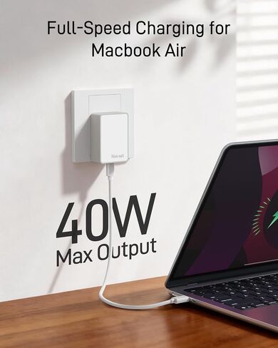Nekmit Flat USB C Wall Charger Block, 40W Slim USB C Wall Plug Power Adapter, One Port PPS Fast USB Charger for iPhone 17/16 and More Series, MacBook Air, iPad(Non-Foldable Plug) in Saudi Arabia