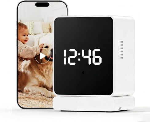 Clock Camera,2K HD Camera,Nanny Cam, Local and Cloud Storage,Used for Home Indoor Security, with AI Motion Detection and Night Vision Functions. in Saudi Arabia