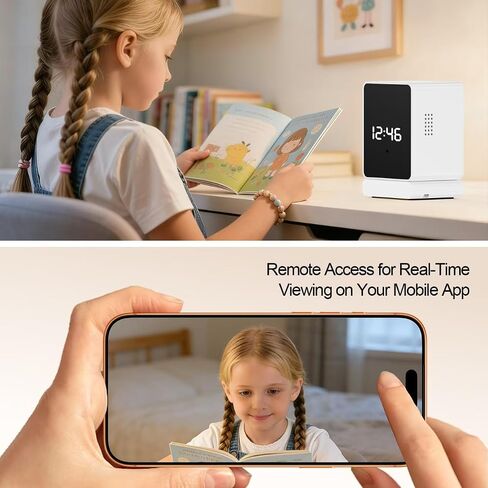 Clock Camera,2K HD Camera,Nanny Cam, Local and Cloud Storage,Used for Home Indoor Security, with AI Motion Detection and Night Vision Functions. in Saudi Arabia