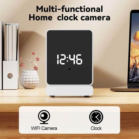Clock Camera,2K HD Camera,Nanny Cam, Local and Cloud Storage,Used for Home Indoor Security, with AI Motion Detection and Night Vision Functions. in Saudi Arabia